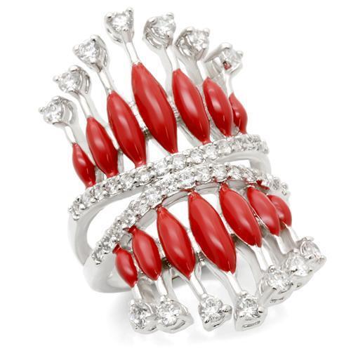 Rhodium Brass Ring with AAA Grade CZ in Clear Size 7