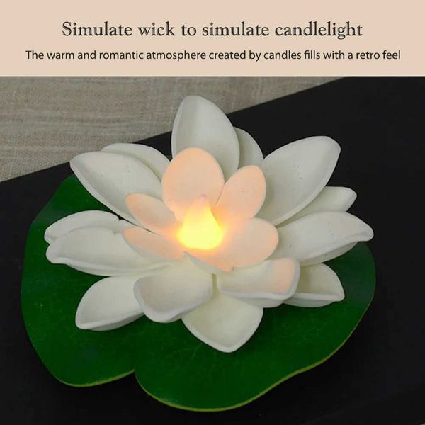 Lotus Floating Lantern Waterproof Decorative River Lantern Floating Pool Light Battery Operated Blessing Water Lily Candle LightLX241026