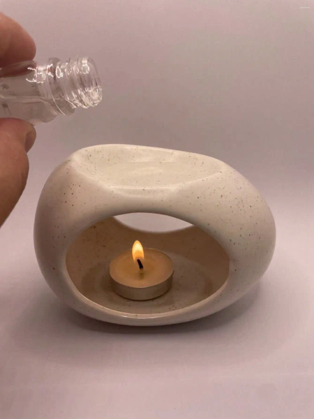 Candle Holders Egg-Shaped Ceramic Holder - For Halloween/Autumn/Winter Spooky Festival Decor Birthday/Graduation Gift