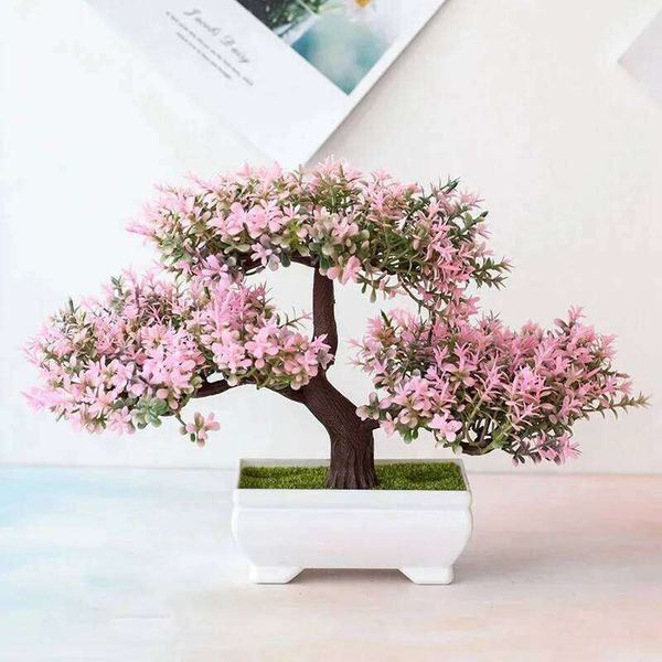 Adult: yes - Artificial Plants Bonsai Small Tree Pot Fake Plant Flowers Potted Ornaments For Home Room Table Decoration Hotel Garden Decor 26W0206