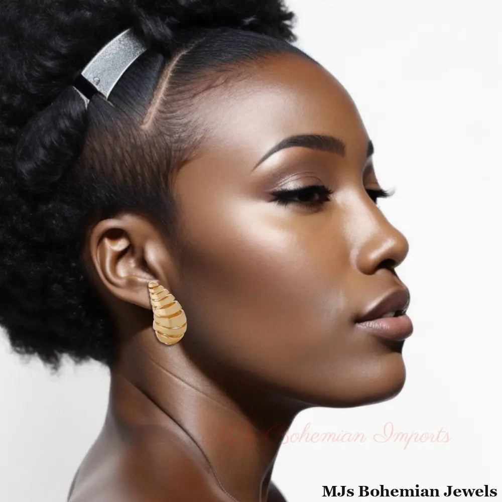 14K Gold Spiral Stud Earrings