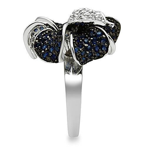 3W153 - Rhodium + Ruthenium Brass Ring with AAA Grade CZ in Montana