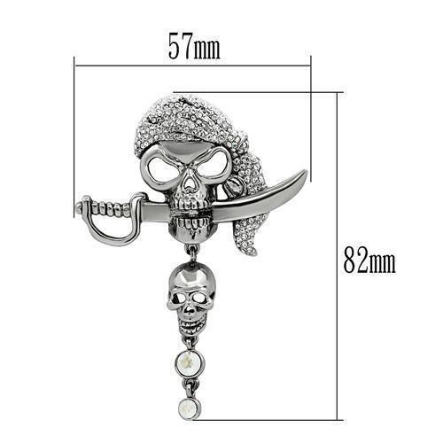 LO2417 - Imitation Rhodium White Metal Brooches with Top Grade Crystal in Aurora Borealis (Rainbow Effect)