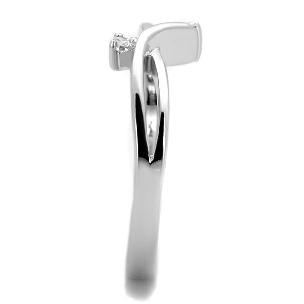 Rhodium Brass Ring with AAA Grade CZ in Champagne