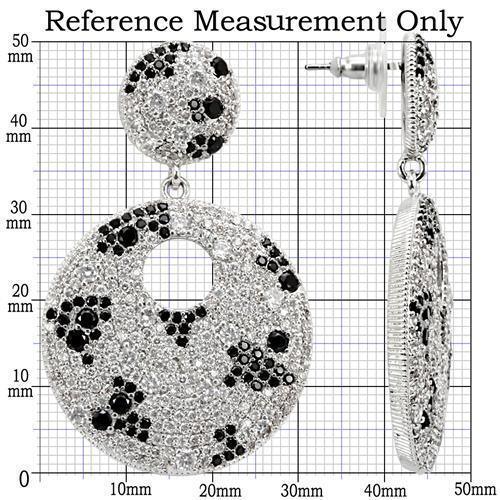 Imitation Rhodium Brass Earrings with AAA Grade CZ in Black Diamond