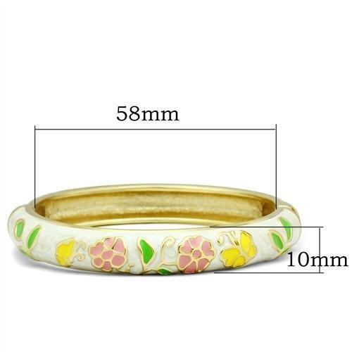LO2149 - Flash Gold White Metal Bangle with Epoxy in No Stone