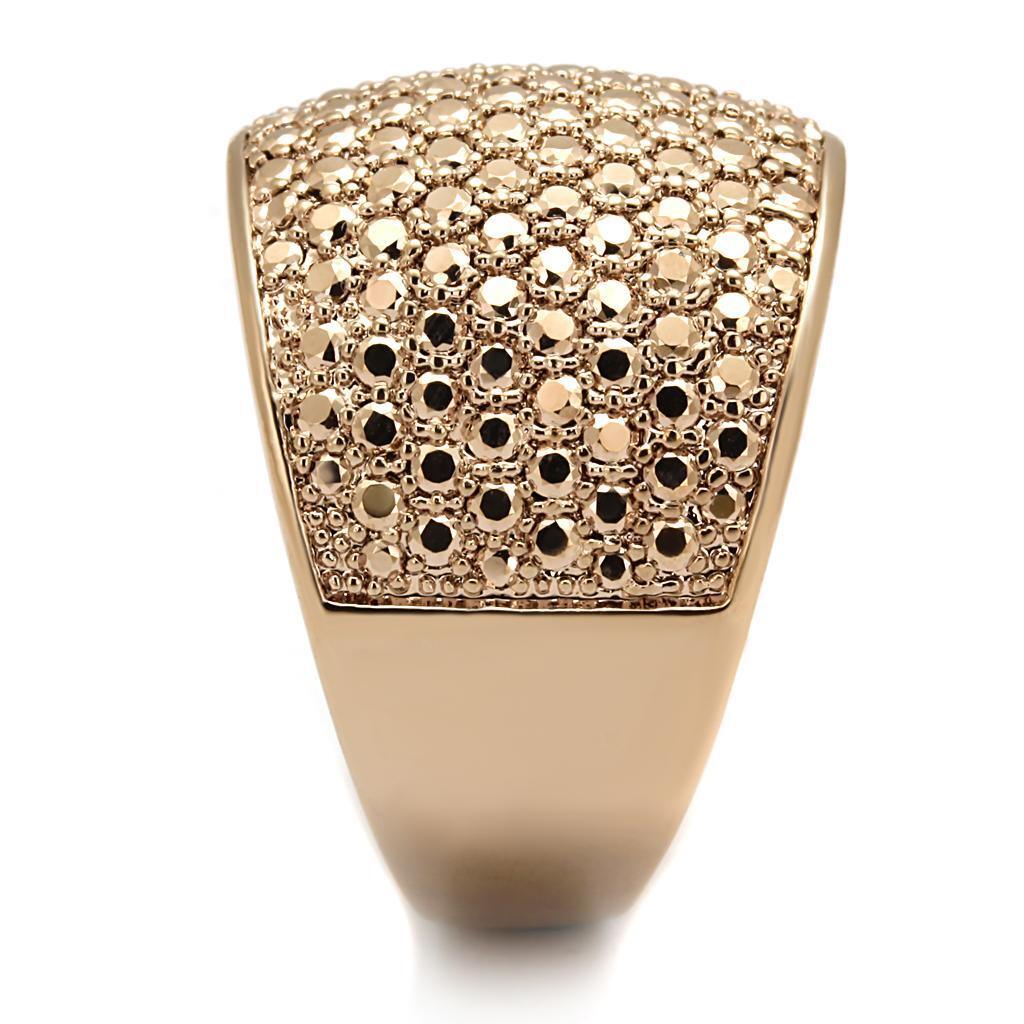 3W935 - IP Rose Gold(Ion Plating) Brass Ring with AAA Grade CZ in Metallic Light Gold