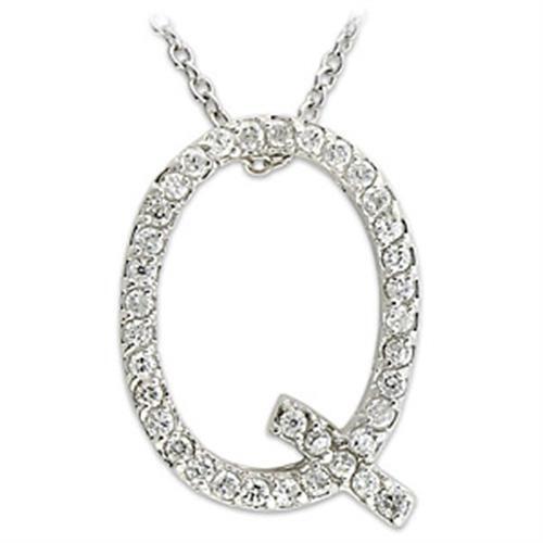 Rhodium Brass Pendant with AAA Grade CZ in Clear