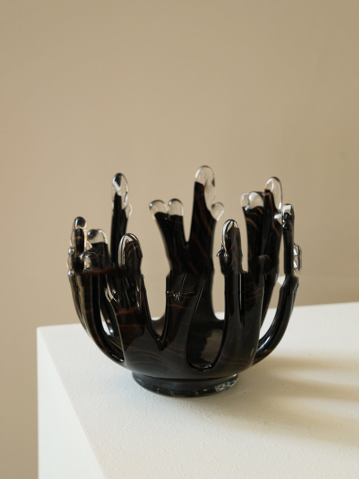 Color: Black - Crystal Glass Lotus Candle Holdercandle Stand