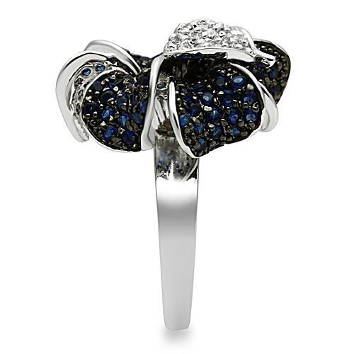 3W153 - Rhodium + Ruthenium Brass Ring with AAA Grade CZ in Montana