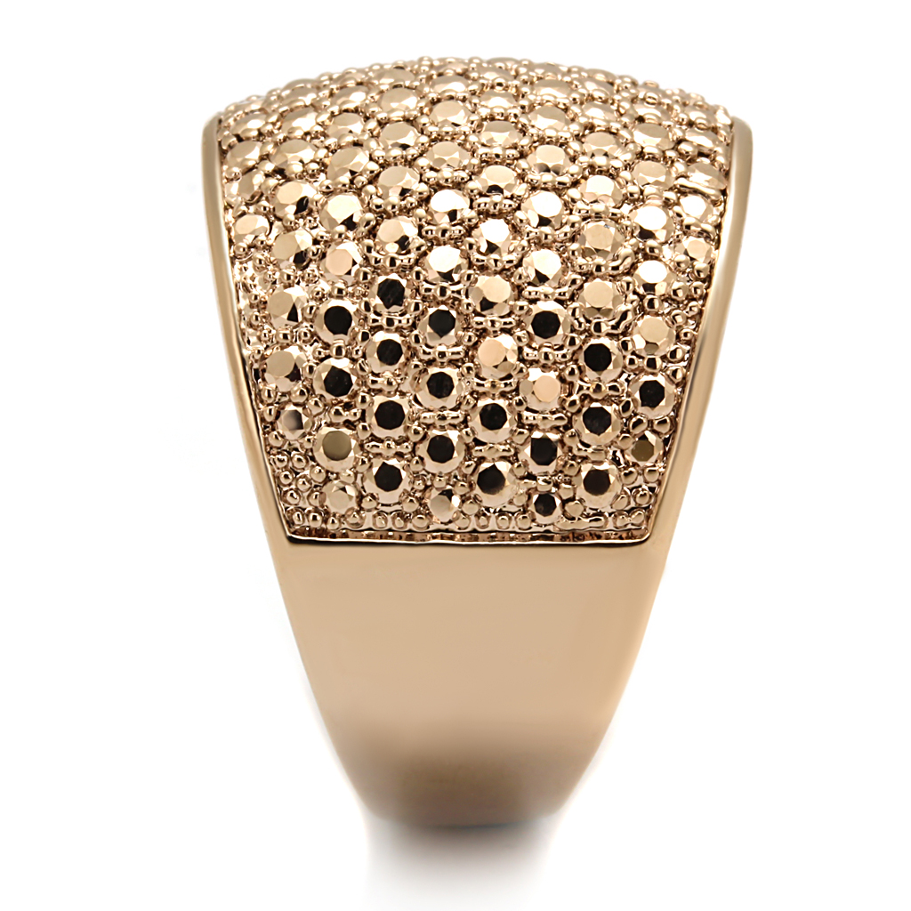 3W935 - IP Rose Gold(Ion Plating) Brass Ring with AAA Grade CZ in Metallic Light Gold