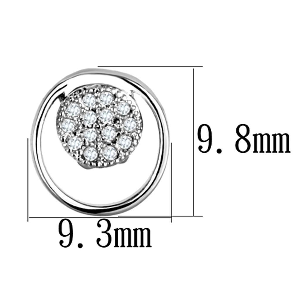 3W669 - Rhodium Brass Earrings with AAA Grade CZ in Clear