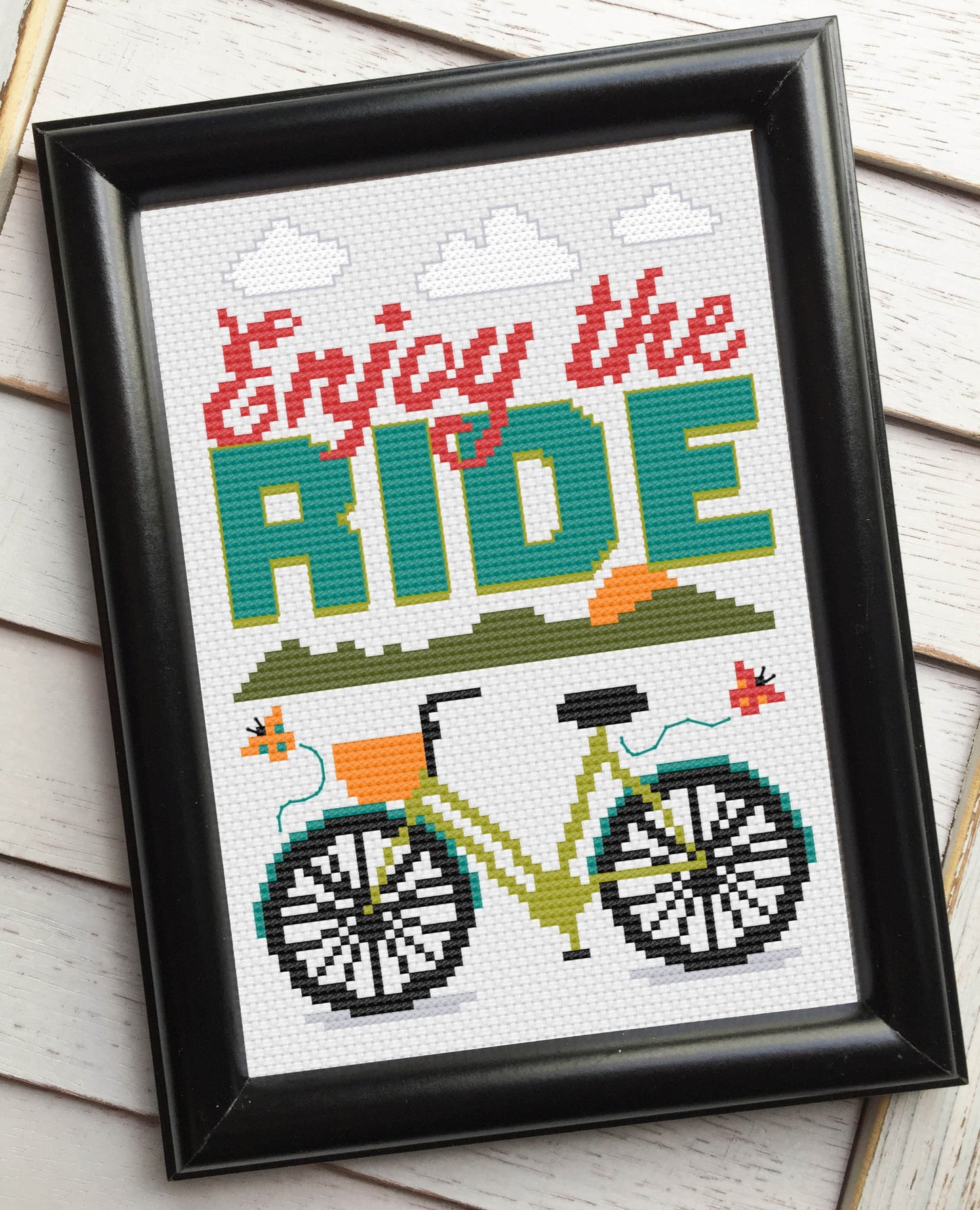 Enjoy The Ride Counted Cross Stitch DIY KIT