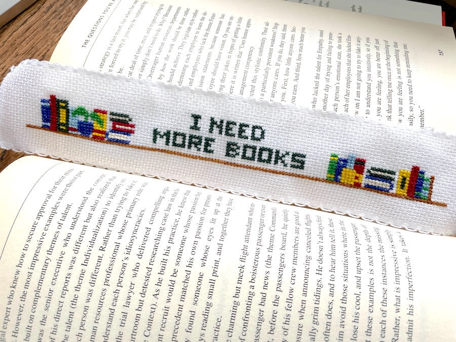 More Books Bookmark Counted Cross Stitch DIY KIT