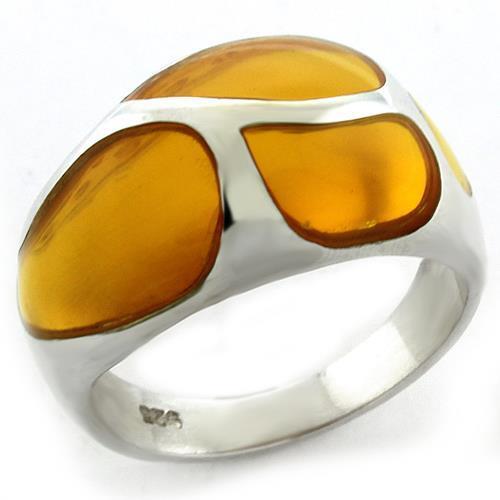 LOAS1175 - High-Polished 925 Sterling Silver Ring with AAA Grade CZ in Clear