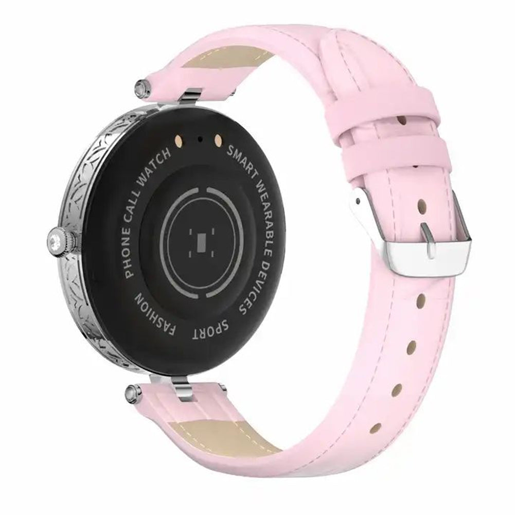 GT10 Smart Watch 1.32 Inch Round Touch Screen Fitness Women Watch Heart Rate Monitor Sports Watch Gold Pink