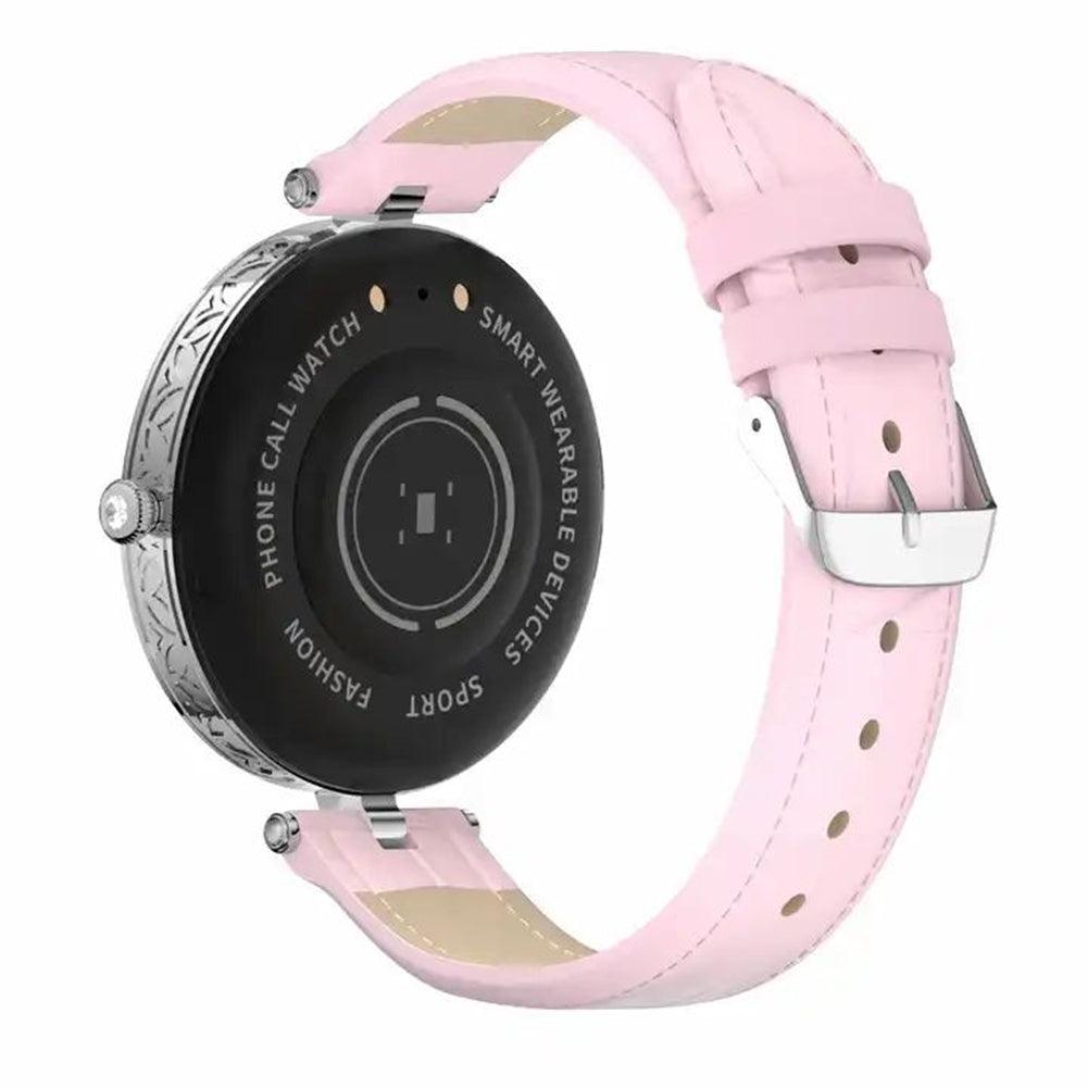 GT10 Smart Watch 1.32 Inch Round Touch Screen Fitness Women Watch Heart Rate Monitor Sports Watch Gold Pink