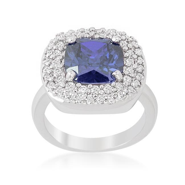 Micropave Lavender Purple Bridal Cocktail Ring