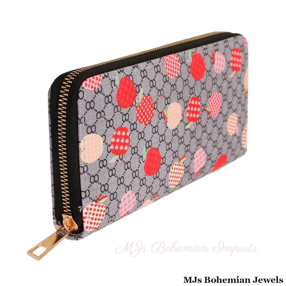 Apple Allure: Woven Wallet in Gray