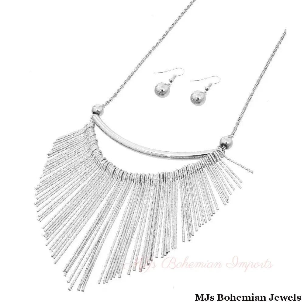 Bar Metal Necklace Set