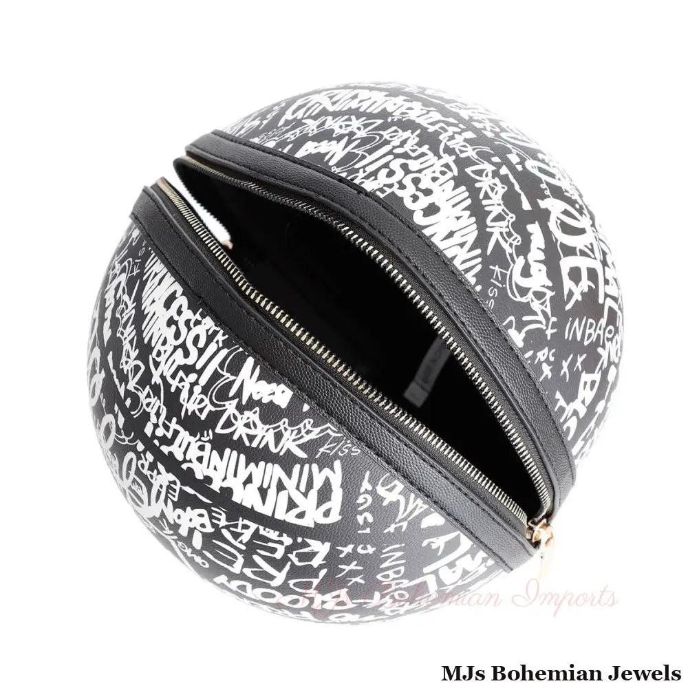 Black and White Graffiti Basketball Bag