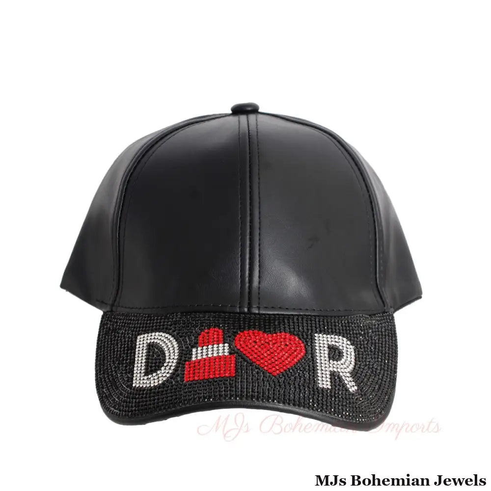 Black Designer D Visor Hat