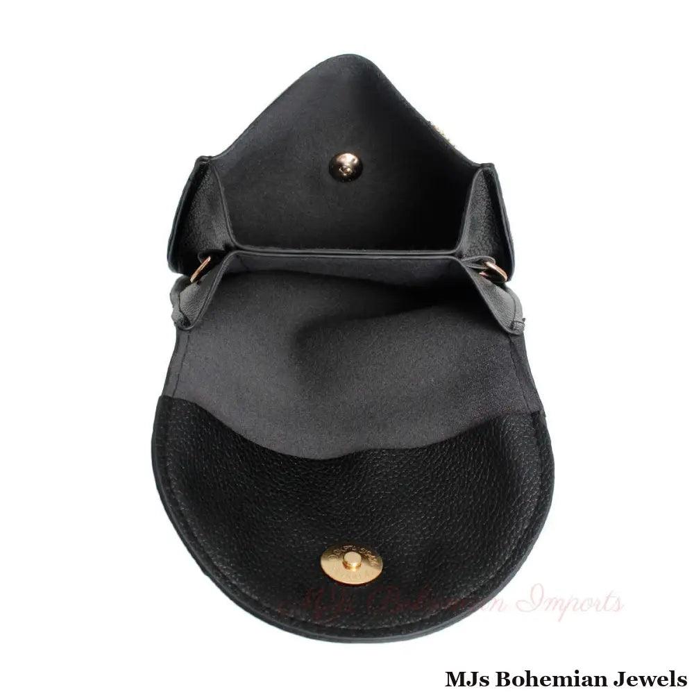Black Fleur de Lis Beaded Phone Crossbody