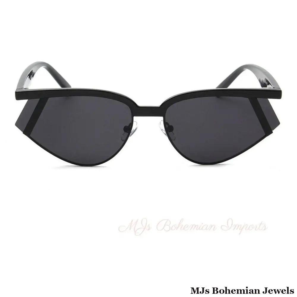 Black Futuristic Rectangle Glasses