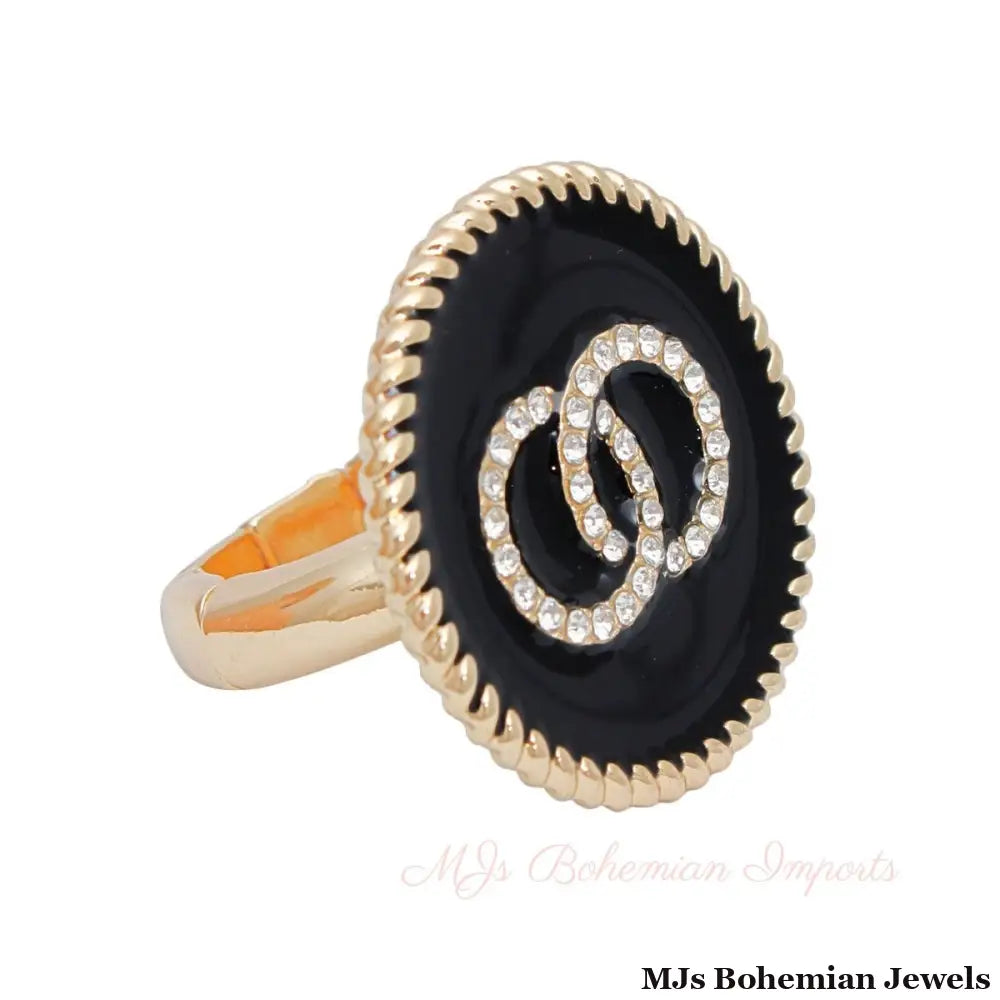 Black Infinity Ring -Adjustable