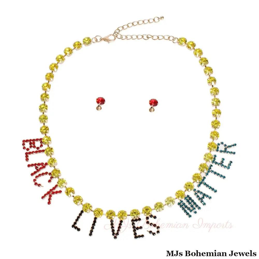 BLACK LIVES MATTER Multi Color Collar Necklace