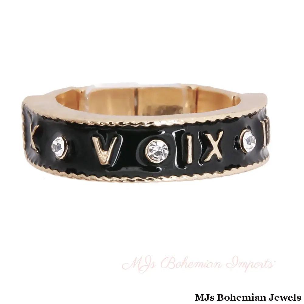 Black Roman Numeral Ring