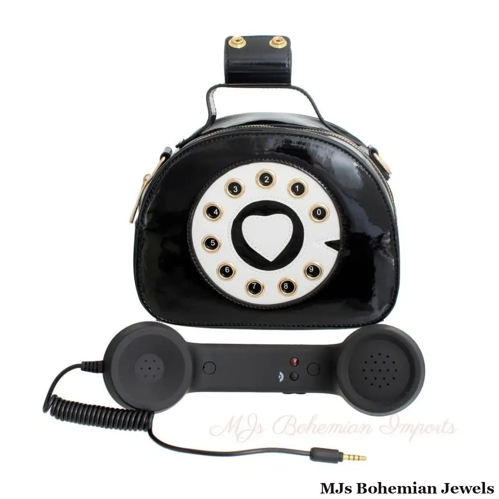 Black Rotary Phone AUX Bag