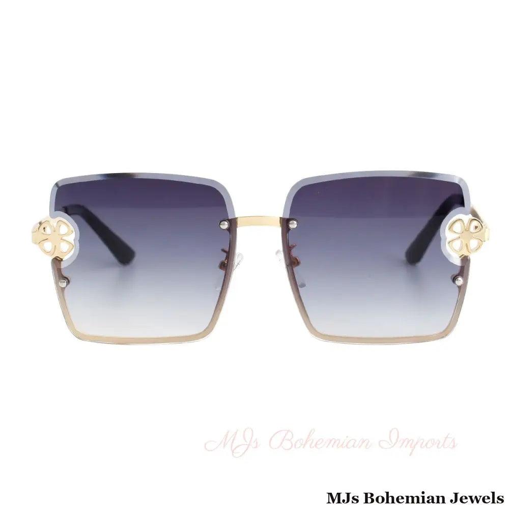 Black Square Clover Sunglasses