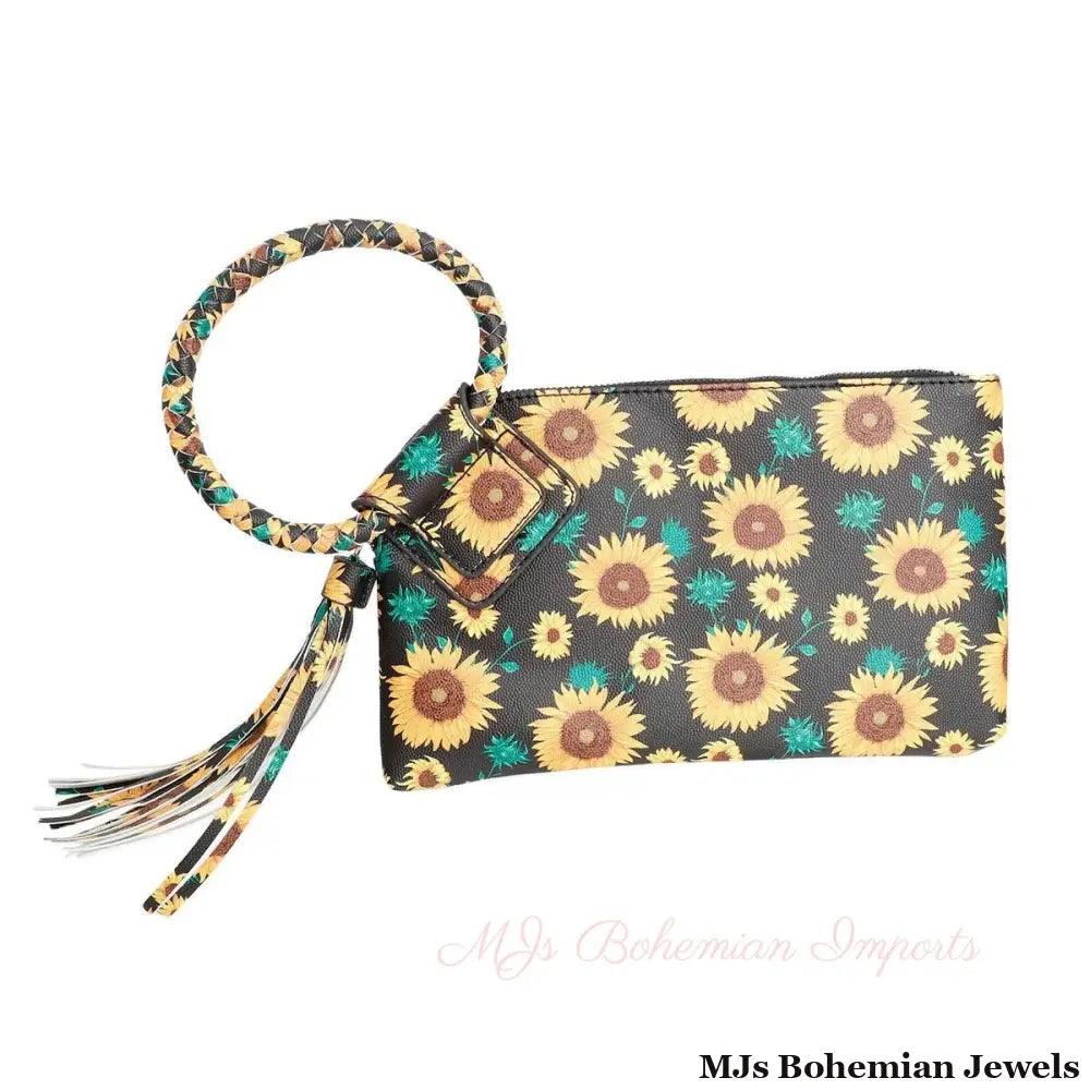 Black Sunflower Bangle Clutch