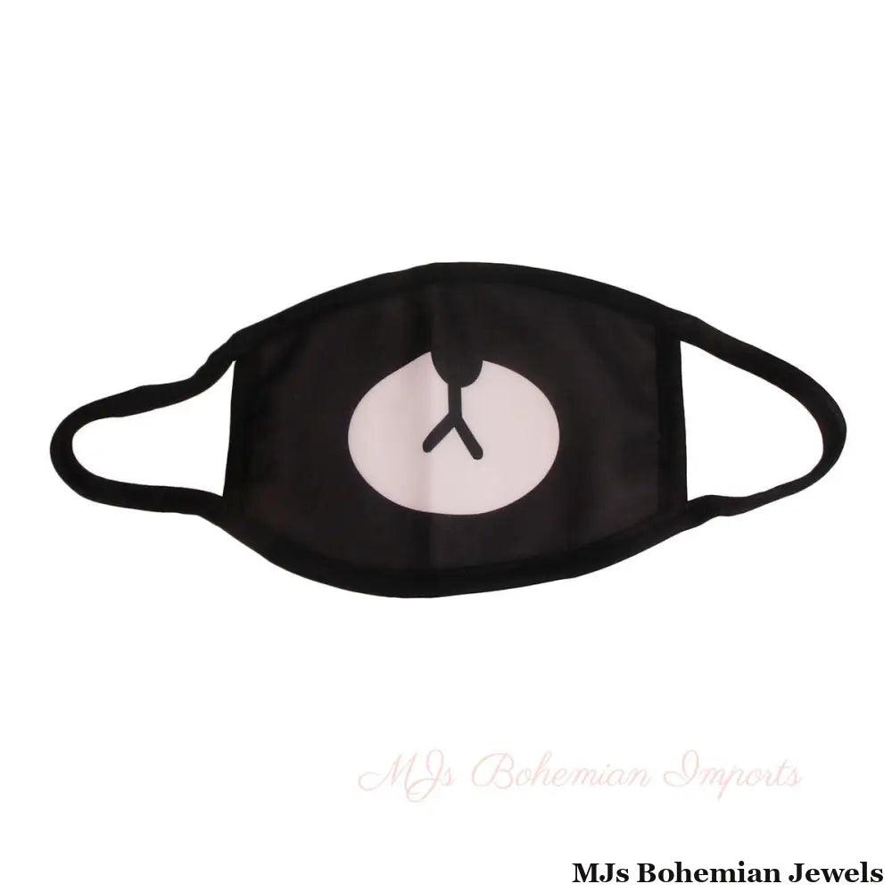 Black Teddy Bear Mouth Mask