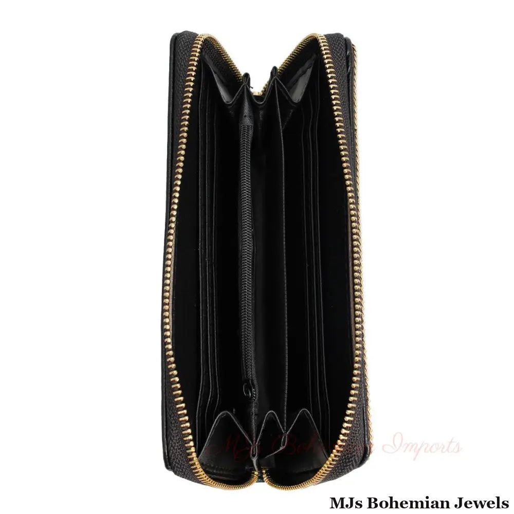 Blue Hamsa Beaded Wallet