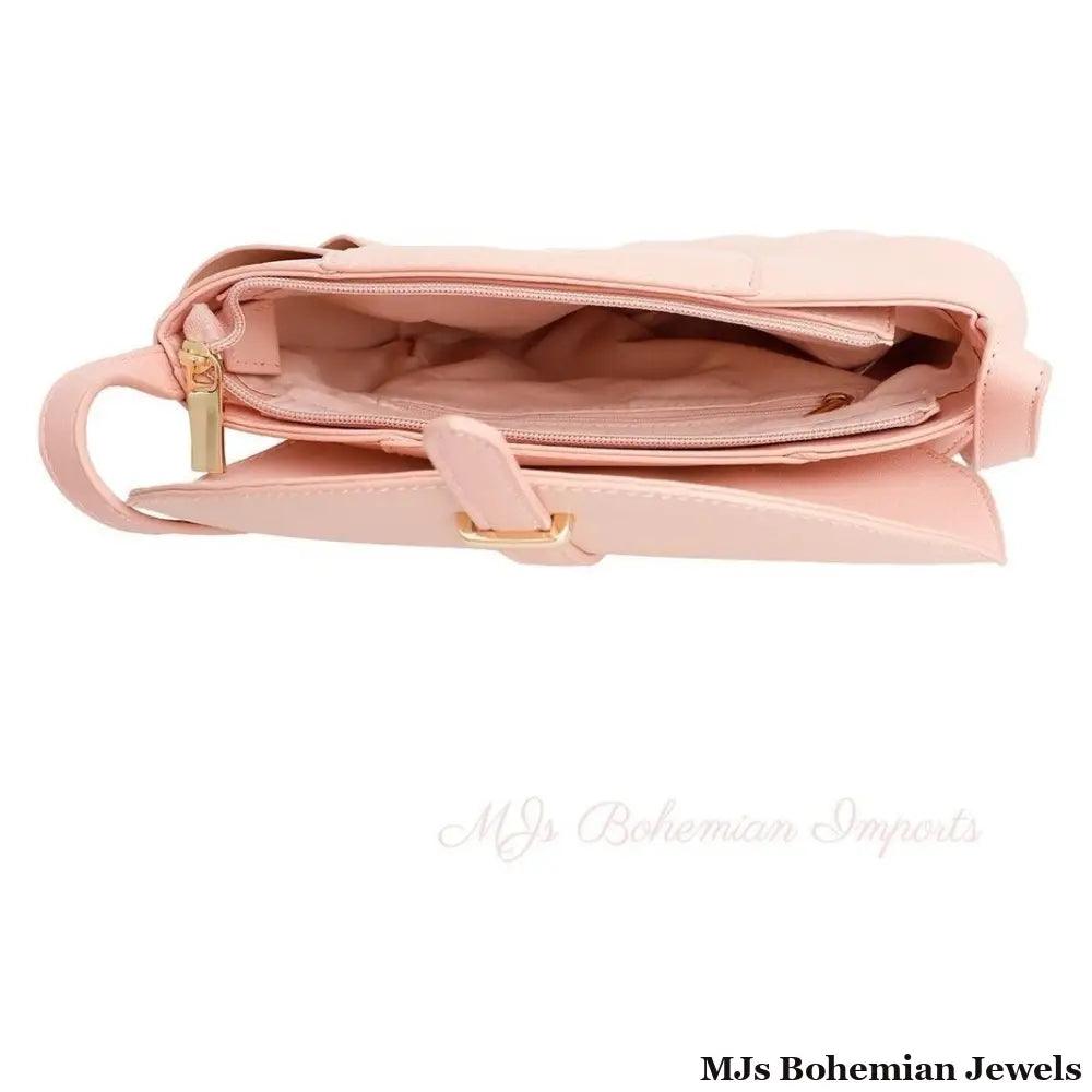 Blush Pleated Semicircle Crossbody