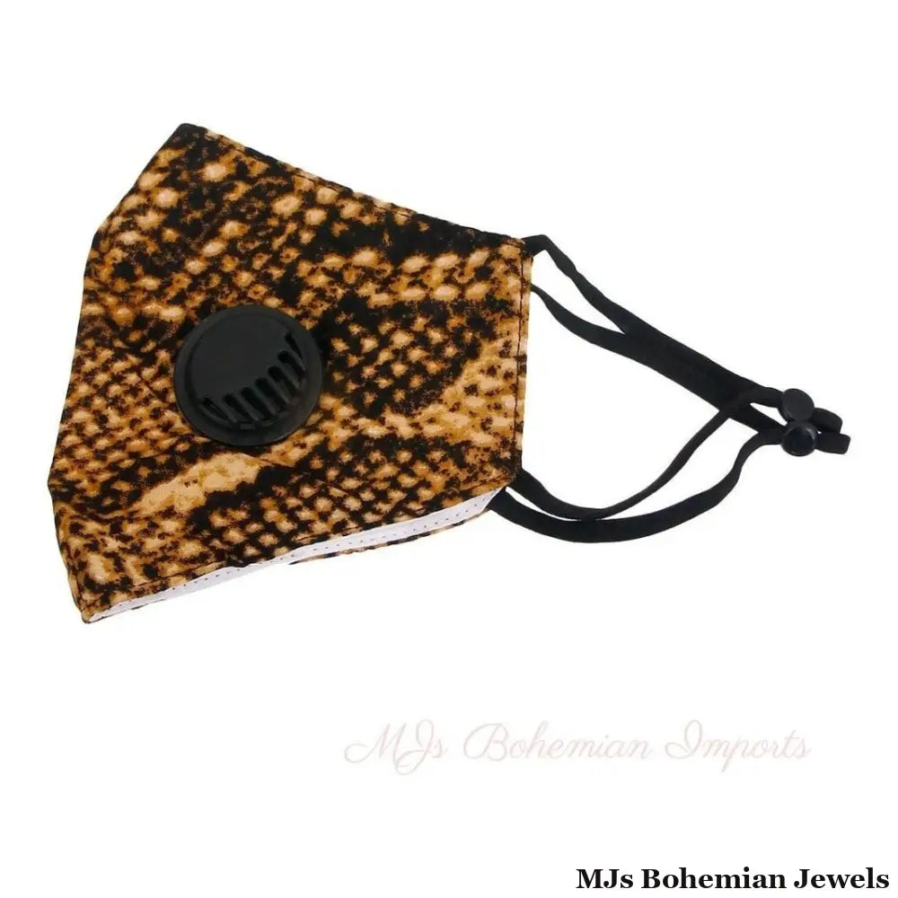Brown Snake Skin Filter Mask