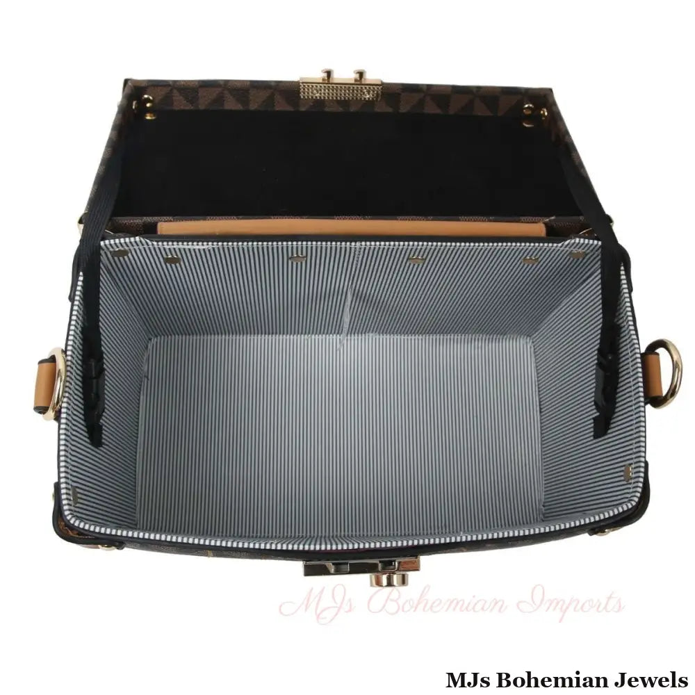 Brown Square Trunk Handbag