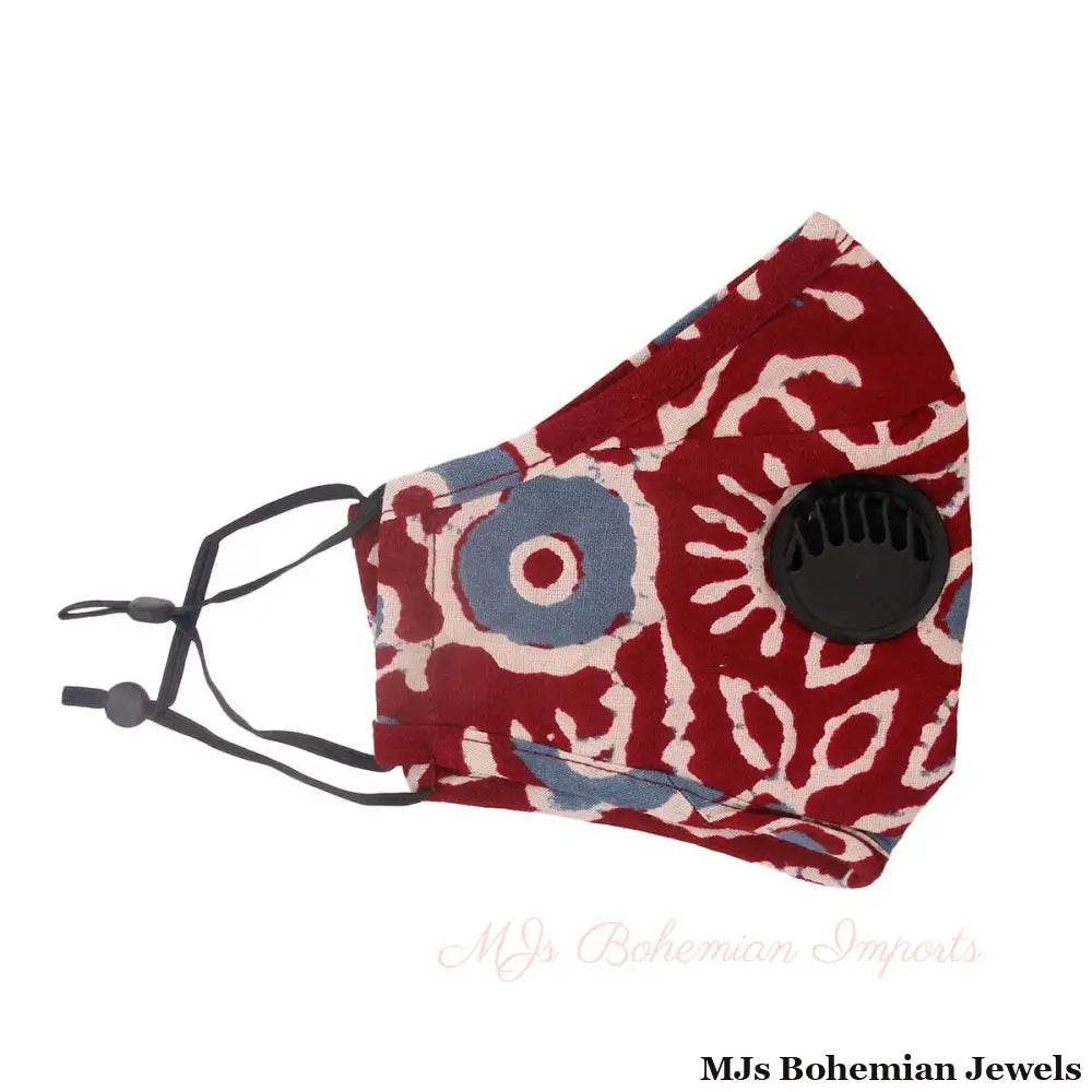 Burgundy Cheetah Filter Mask