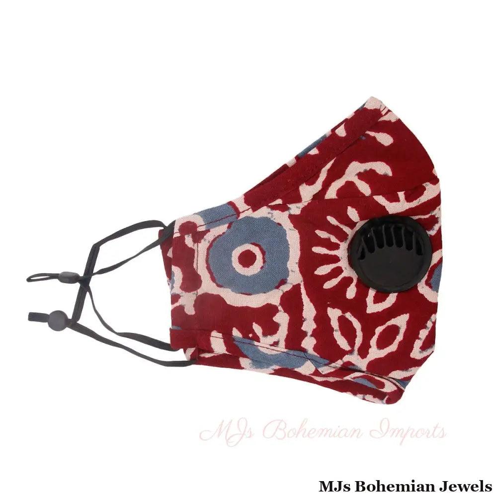 Burgundy Cheetah Filter Mask