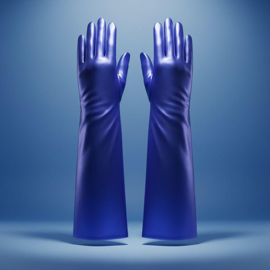 Royal Blue Metallic Formal Long Gloves ZPB SGRHO