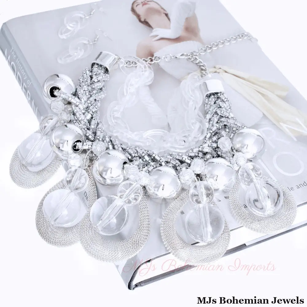 Dazzling Silver Teardrop Cascade Ensemble