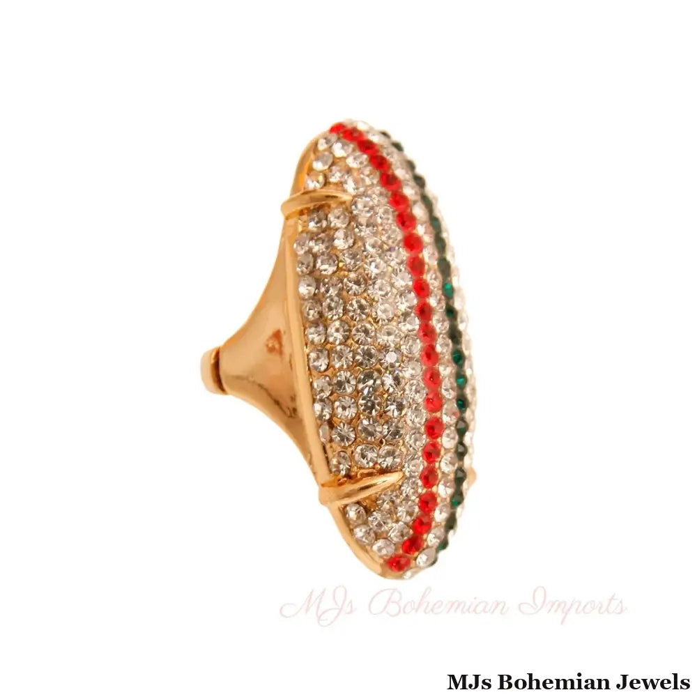Elongated Elegance: Rhinestone Ring
