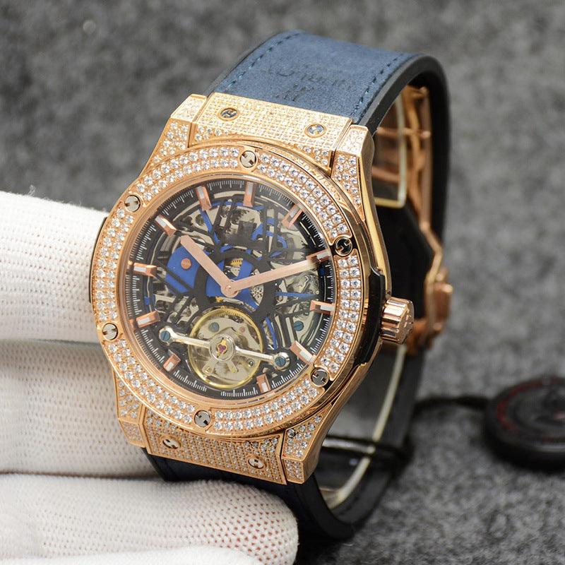 Color: 1 Color - Men's And Women's Fashion Crystal Case Hollow Automatic Mechanical Watch