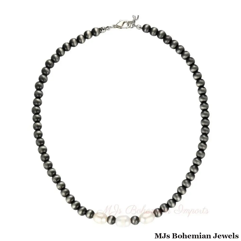 Freshwater Pearl Faux Navajo Necklace
