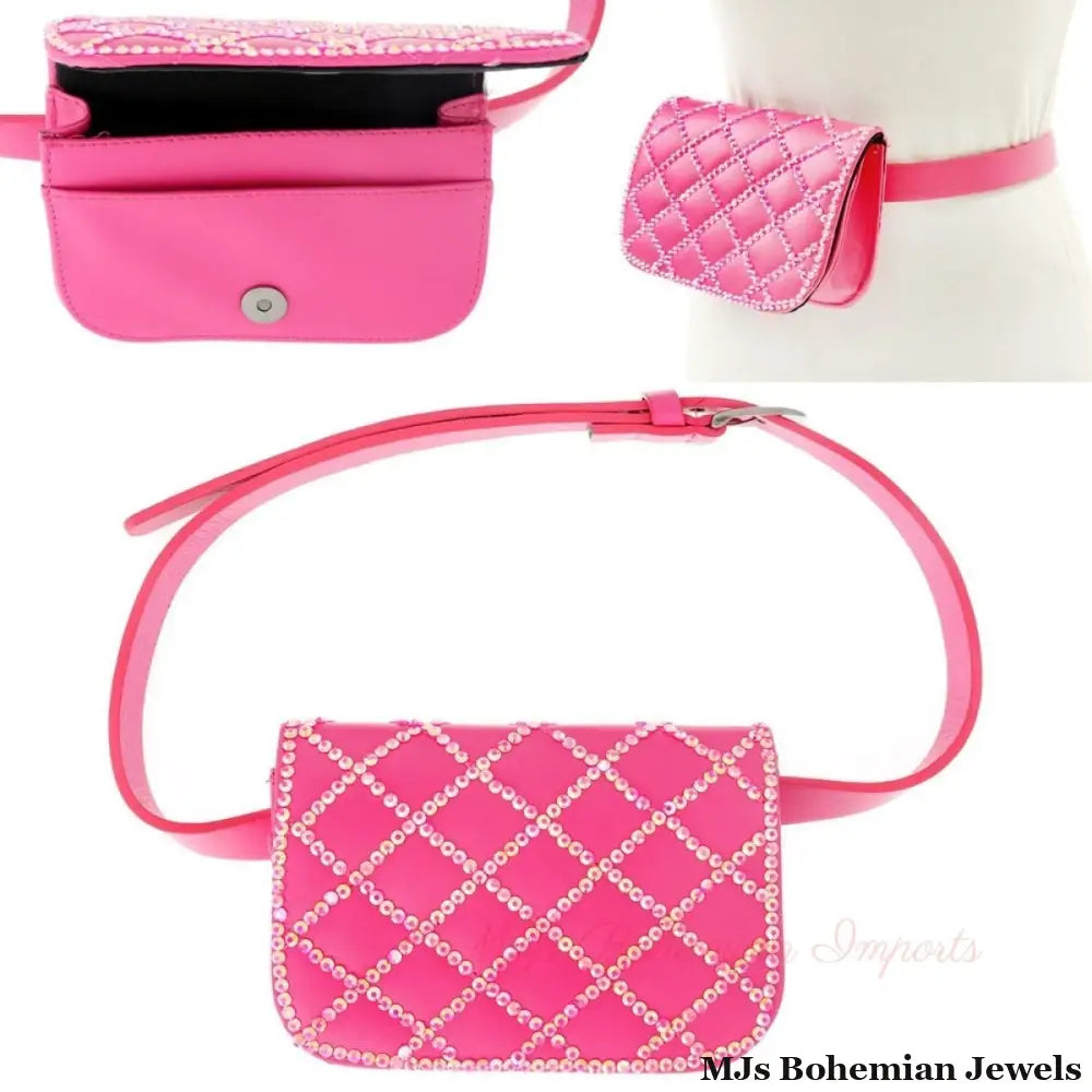Fuchsia Quilted Belt Bag