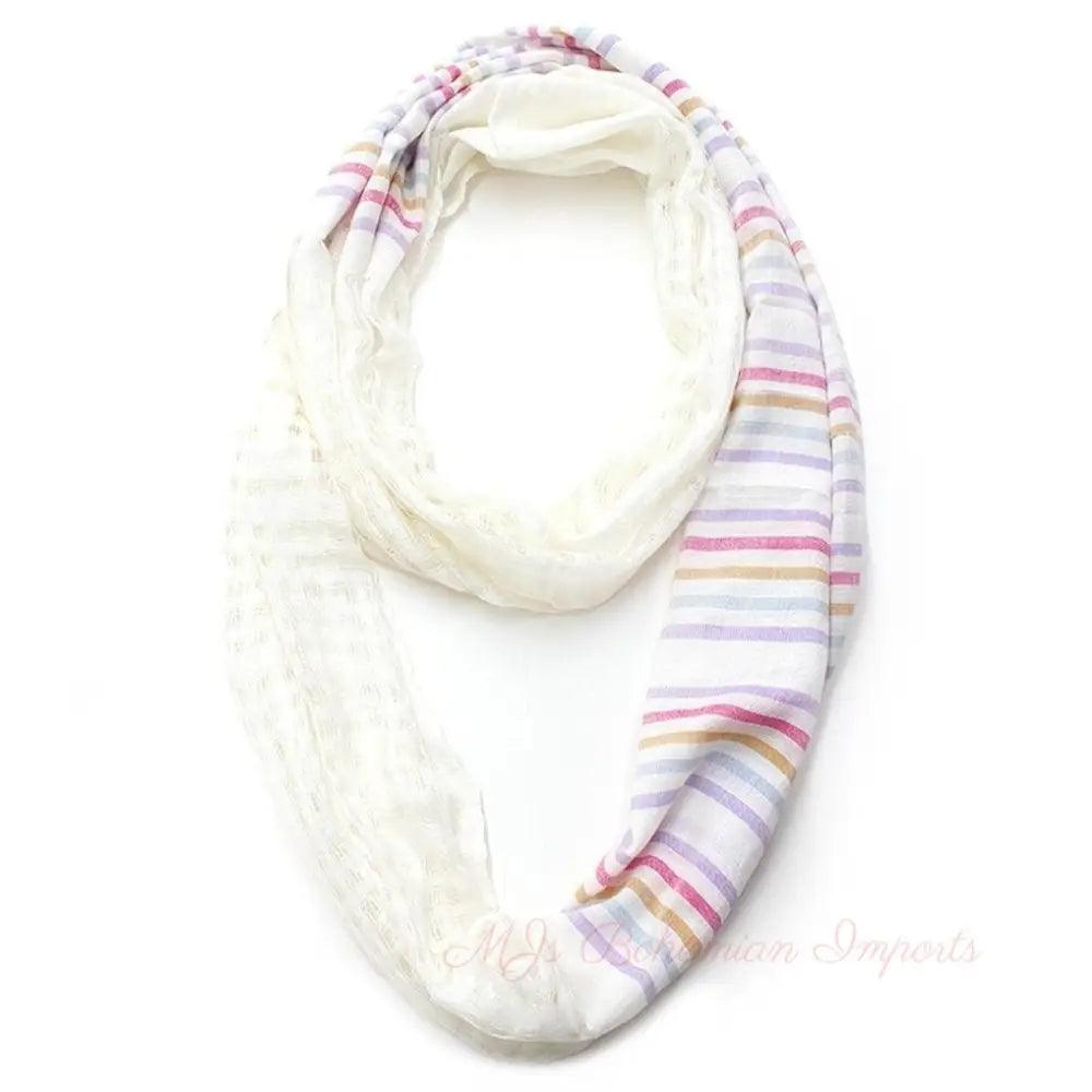 Fuschia Stripe Printed Infinity