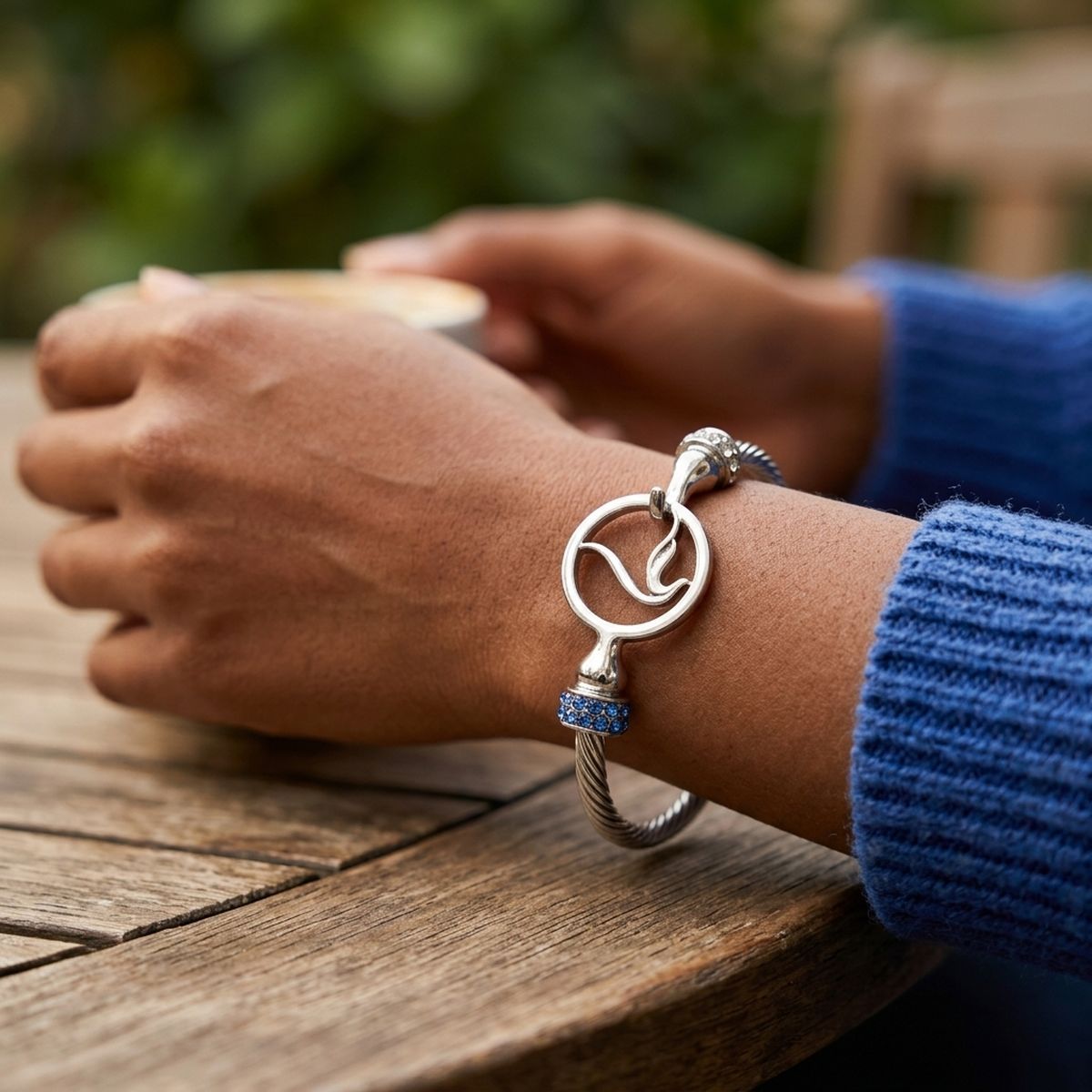 ZPB Silver Cable Logo Bangle