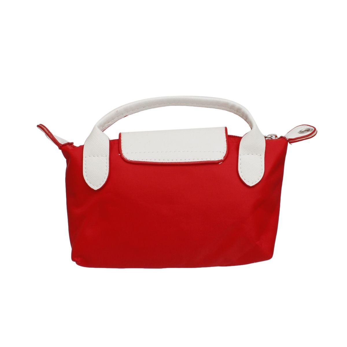 Red Nylon Mini Pouch Handle Strap